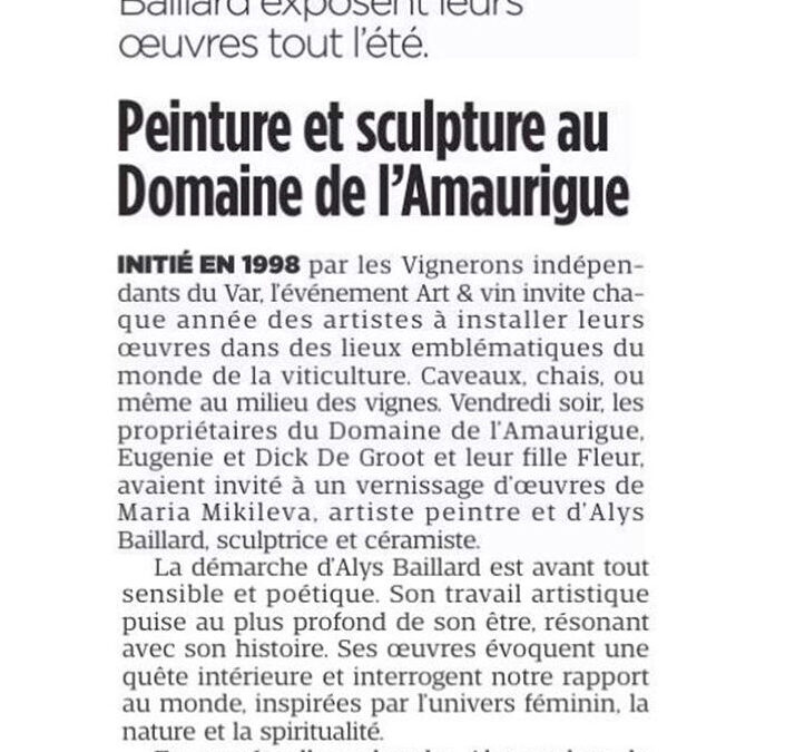 Article La Provence Art&vin 2026